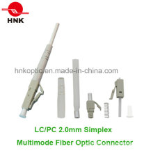 LC PC 2.0mm Simplex Conector Multimodo de Fibra Óptica